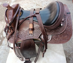 Western Horse Trail Pleasure Saddle leather Horse Saddle 12&quot; to 18&quot; Hand... - £315.75 GBP+