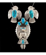 Navajo Sterling Silver Turquoise Kachina Tuxedo Set w/ Eagles - €1.947,57 EUR