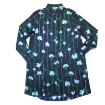 NWT marimekko Tyyri Viivakukka Tunic in Navy Green Floral Silk Shirt Dress 40 - £120.29 GBP