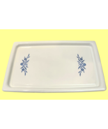 Corningware Cornflower Broil Bake Tray P-35-B White Blue USA 16" x 10" Pyroceram