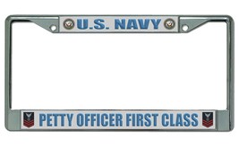 Navy Petty Officer First Class Usa Made Military License Plate Frame - £23.94 GBP