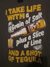 Nwt - I Take Life With A ....Shot Of Tequila Gray Adult Size S Short Sleeve Tee - £6.01 GBP