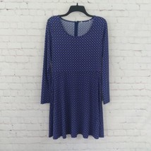 Michael Kors Dress Womens Medium Blue Purple Geometric Long Sleeve Stret... - $24.99