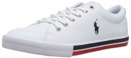 Polo Ralph Lauren Kids Boys White Red Blue Edmund Sneakers Sz 1 M US 8773-3 - £27.79 GBP