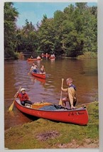 White Hall Michigan Canoes on White River 1968 To Grand Rapids Postcard T13 - £5.46 GBP