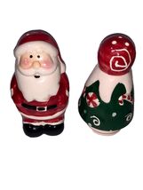 Santa &amp; Christmas Tree Salt and Pepper Shaker  Candy Cane Peppermint Swi... - $10.22