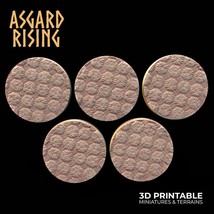 3D Printed Asgard Rising Tavern Tile Round Base Set 25 28 32 35mm D&amp;D - $9.90