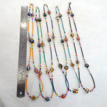 Lot 5 pcs African Glass Beads With Afghan Tiny Seed beads Necklaces - £46.52 GBP