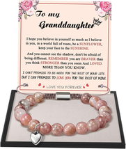Gifts for Granddaughter Beaded Bracelets for Women Teen Girl Gifts Adjustable Ch - £21.89 GBP