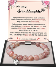 Gifts for Granddaughter Beaded Bracelets for Women Teen Girl Gifts Adjustable Ch - £21.62 GBP