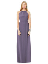 Dessy 8151...Full length, Open Back, Halter Dress....Lavender...Size 16.... - £65.11 GBP