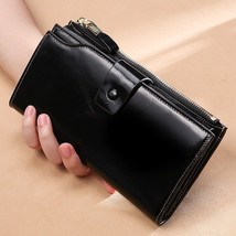 Women Clutch Wallet Leather Female Long Wallet Women Zipper Purse Ladies Strap M - £32.15 GBP
