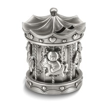 Pewter-Tone Finish Metal Carousel Bank - £36.76 GBP