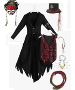Women&#39;s Gothic Voodoo Magic Witch Doctor Halloween Costume Sz S W/Face Mask - £53.19 GBP