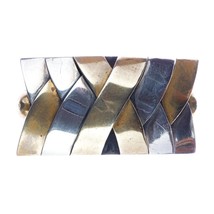 Pat Areias Sterling/Jeweler&#39;s Bronze woven belt buckle - £258.83 GBP