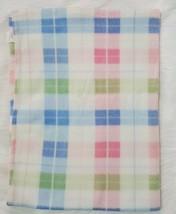 Regent Baby Blanket Vintage Pastel Plaid Pink Blue Green White Vtg B55 - $19.99