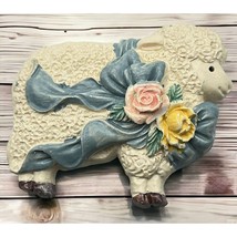 Easter Lamb Refrigerator Magnet Vintage White Sheep Spring Flowers - $10.49