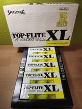 Top Flite Xl Hi Visibility Yellow Golf Balls Spalding 15 Balls 5 Sleeves Nos - $26.72