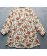 Rose and Olive Blouse Top Womens Small Multi Floral Print Long Sleeve V ... - $30.69 CAD