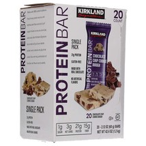 Kirkland Signature Protein Bars Chocolate Chip Cookie Dough, 20-count 2.12OZ - £40.66 GBP
