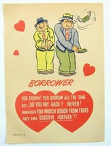 Vintage Vinegar Valentine Borrower Penny Dreadful Sarcasm Insult Poem Ephemera - £7.90 GBP