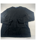 Polo Ralph Lauren Shirt Mens Medium Black Long Sleeve Pullover 100% Cotton - £12.33 GBP
