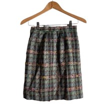 CARLISLE Vintage Skirt Plaid Woven Textured Striped Wool Blend Women&#39;s S... - £17.86 GBP