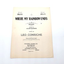 Vintage Sheet Music 1931 Where My Rainbow Ends Voice, Piano Barker Conriche - £9.08 GBP