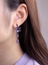 Cherry Blossom Tassel Earrings | Flower Crystal Dangle Earrings | Sakura Earring - £11.58 GBP