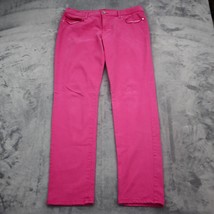 J C Penney Jeans Womens 12 Pink Denim High Rise Flat Front Skinny Pocket... - £23.33 GBP