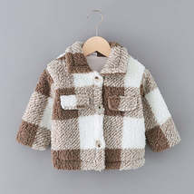 PatPat Toddler Girl Plaid Lapel Collar Button Design Coat Jacket for Girls Boy B - £20.71 GBP+
