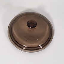 Pyrex P81C Glass Replacement Lid with Flange Amber Brown Round 6&quot; - £10.22 GBP
