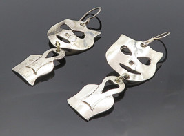 MEXICO 925 Sterling Silver - Vintage Sitting Cat Linked Dangle Earrings - EG3839 - £43.50 GBP
