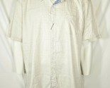 Cypress Club Mens 2XL Beige Checkered 100% Cotton Short Sleeve Shirt - £9.46 GBP