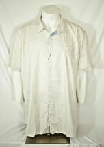 Cypress Club Mens 2XL Beige Checkered 100% Cotton Short Sleeve Shirt - £9.67 GBP