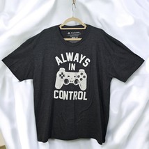 PlayStation Official Always In Control Gaming T-Shirt Gamer Graphic Tee 2X Gray - $14.01