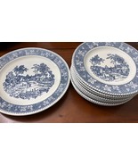 Homer Laughlin Stratford Shakespeare Country Blue Dinner Plates  Platter... - $977.84 MXN