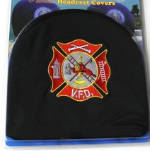 Volunteer Fire Fighter Dept Embroidered Headrest Covers For Car Set Of 2 - £12.69 GBP