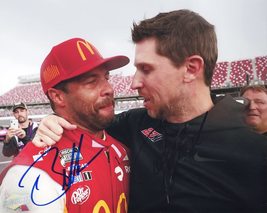 2X Autographed 2021 Bubba Wallace &amp; Denny Hamlin #23 Mc Donalds Talladega Race Wi - £93.49 GBP