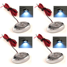 4 White LED Chrome Modules Motorcycle Car Truck Neon Under Glow Lights P... - £12.00 GBP