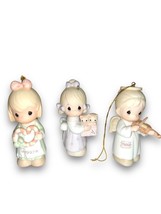 Vintage Precious Moments 3 Christmas Ornaments Angel, Puppy, Candy Cane - £13.93 GBP