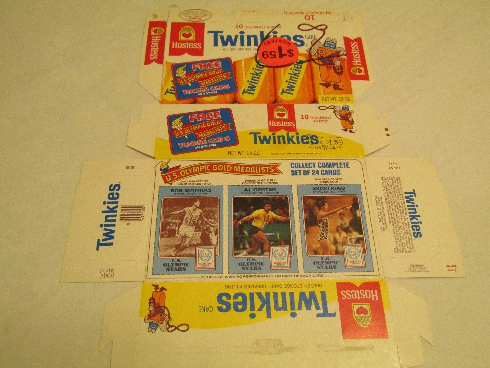 Hostess Twinkies Olympics Collectible Box (Mathias, Oerter, King) - $45.00
