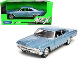 1965 Chevrolet Impala SS 396 Light Blue 1/24 Diecast Model Car by Welly - $85.99