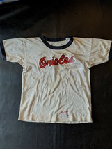 Vtg 1960&#39;s MLB Baltimore Orioles O&#39;s Rawlings Ringer Camisa Acetato Algodón Niño - £32.70 GBP