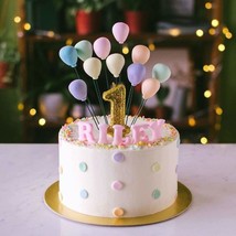 Balloon cake topper soft clay colored balloons kids party insert cake decoration - £10.14 GBP