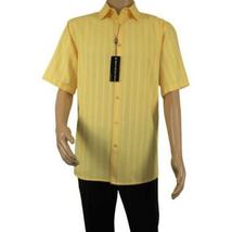 Men Short Sleeve Sport Shirt BASSIRI Light Weight Soft Microfiber 48201 Yellow image 7