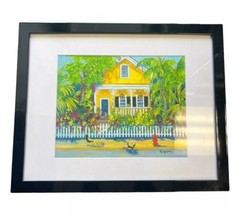 Helen Kordon Key West Florida Keys Cottage Water Color Painting Print 12 x 15&quot; - £37.36 GBP