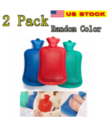 2 Pack Hot Water Bottle Rubber Bag Warm Relaxing Heat Cold Therapy-Rando... - $16.82