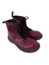Dr. Doc Martens Kids Boots Delaney Zip Purple Patent Child Youth Us Size 1 - £18.89 GBP