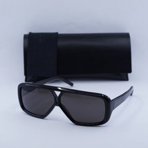 Saint Laurent SL569Y 001 Shiny Black/Grey 63-7-140 Sunglasses New Authentic - $364.55